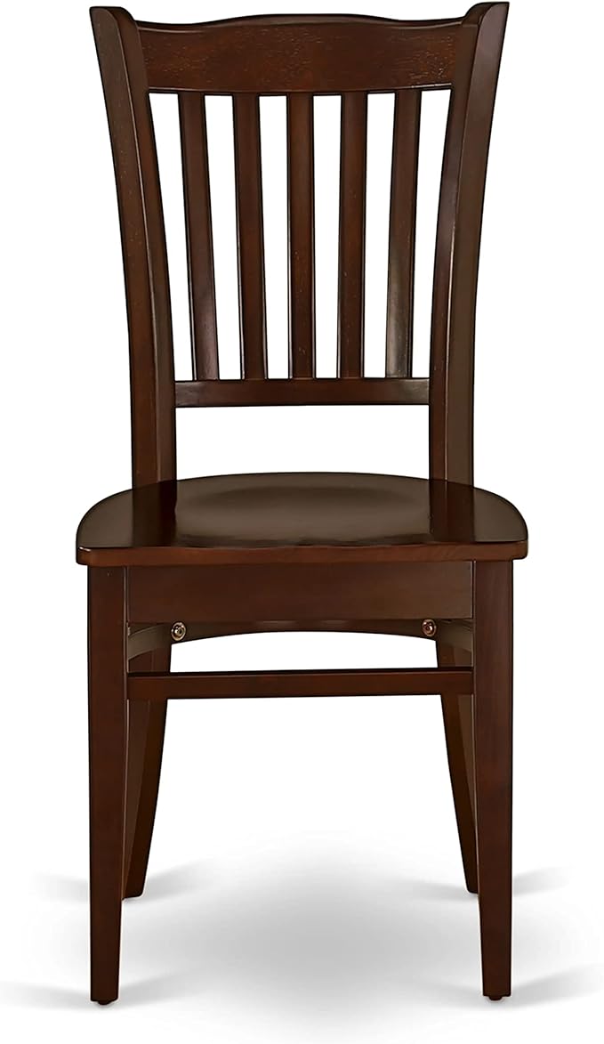 East West Furniture HBGR3-MAH-W 3 Piece Dining Room Table Set Contains a Round Kitchen Table with Pedestal and 2 Dining Chairs, 42x42 Inch, Mahogany