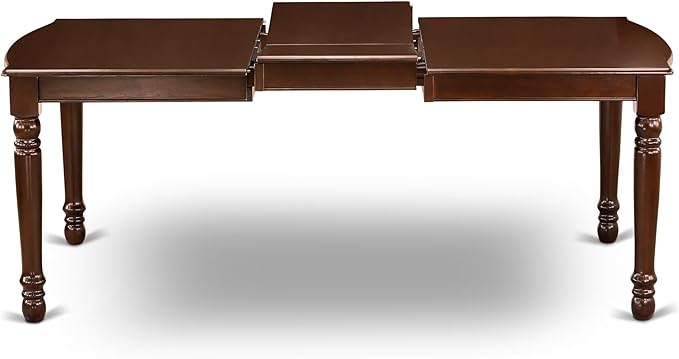 East West Furniture DONO5-MAH-C 5 Piece Dinette Set for 4 Includes a Rectangle Dining Table with Butterfly Leaf and 4 Linen Fabric Dining Room Chairs, 42x78 Inch, Mahogany