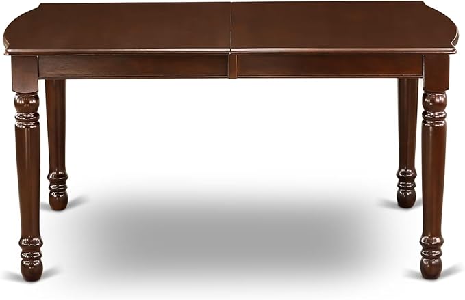 East West Furniture DOIP7-MAH-W 7 Piece Dining Table Set Consist of a Rectangle Dining Room Table with Butterfly Leaf and 6 Wood Seat Chairs, 42x78 Inch, Mahogany