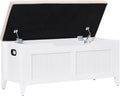 GAOMON 39.4" Storage Benches Entryway Bench with Cushion, 2 Safety Hinges, Storage Trunk, Shoe Bench Storage Chest for Entryway, Living Room, Bedroom, White