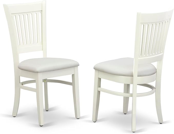 East West Furniture BOVA5-LWH-C 5 Piece Dinette Set for 4 Includes a Round Kitchen Table and 4 Linen Fabric Upholstered Dining Chairs, 42x42 Inch, Linen White
