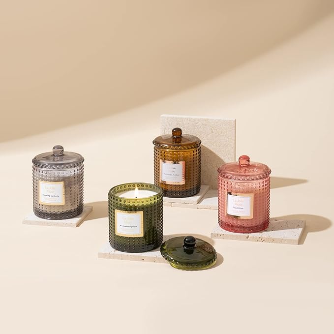 LA JOLIE MUSE Rose Noir & Oud Scented Candle – Lemon, Rose & Oud | 10 oz Natural Soy Wax | 55 Hours Clean Burn | Gift-Ready for Hosts & Gatherings | Elegant Home Décor