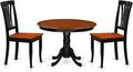East West Furniture HLAV3-BCH-W 3 Piece Kitchen Table & Chairs Set Contains a Round Dining Table with Pedestal and 2 Dining Room Chairs, 42x42 Inch, Black & Cherry