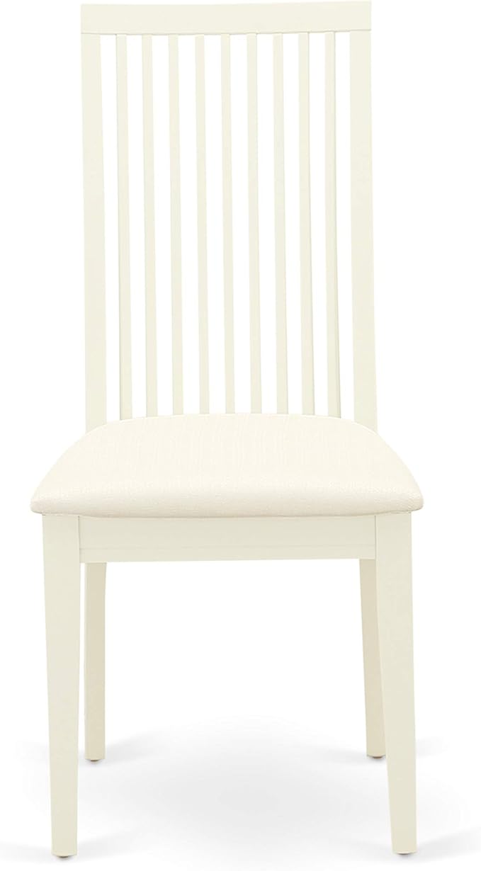 East West Furniture LGIP7-LWH-C 7 Piece Dinette Set Consist of a Rectangle Dining Room Table with Butterfly Leaf and 6 Linen Fabric Upholstered Dining Chairs, 42x84 Inch, Linen White