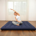 Syrinx Japanese Floor Futon Mattress, Foldable Tatami Sleeping Pad for Adults & Kids, Roll-Up Floor Bed or Bench Cushion