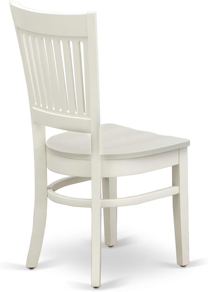 East West Furniture BOVA5-LWH-W 5 Piece Dining Room Furniture Set Includes a Round Kitchen Table and 4 Dining Chairs, 42x42 Inch, Linen White