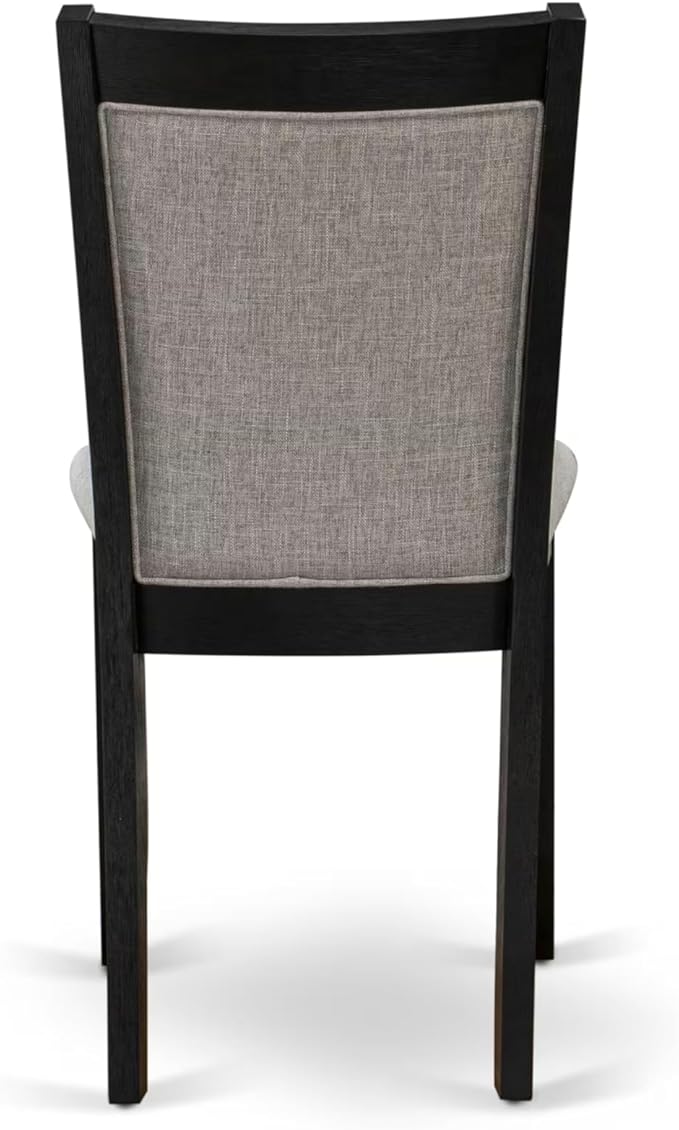 East West Furniture V697MZ606-9 9 Piece Dining Room Table Set Includes a Rectangle Dining Table with V-Legs and 8 Shitake Linen Fabric Upholstered Chairs, 40x72 Inch, Multi-Color
