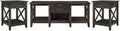 Bush Furniture Key West Coffee Table with Set of 2 End Tables in Dark Gray Hickory