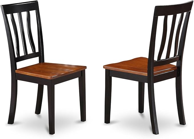 East West Furniture MZAN5-BCH-W 5 Piece Kitchen Table & Chairs Set Includes a Rectangle Dining Room Table with Dropleaf and 4 Dining Chairs, 36x54 Inch, Black & Cherry