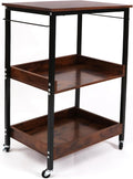 3-Tier Rolling Utility Cart with Lockable Wheels Storage Slim Storage Heavy Duty Cart Mobile Shelving Unit Craft Narrow Organizer for Bathroom Laundry Kitchen (Black)