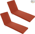 Chaise Lounge Cushions Outdoor Set of 2 - Waterproof and Fade Resistant Sun Lounger Replacement Cushions - Patio Lounger Pads with Removable Cover for Pool, Deck, 72 x 21 x 3 Inch, Rust