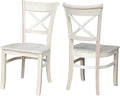 IC International Concepts Set of 2 35.8" H Charlotte X-Back Dining Solid Parawood, Stylish and Comfortable Chairs, 18.5''W Seat, Paint or Stain in Any Color to Match Your Decor, Unfinished