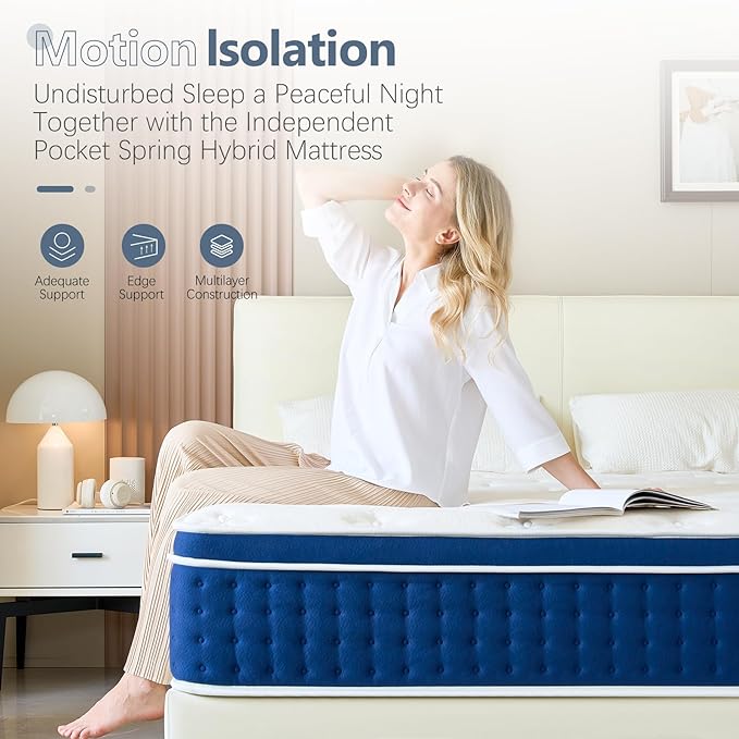Twin Mattress, 12 Inch Hybrid Mattress in A Box, Gel Memory Foam and Pocket Coils Innerpring Mattresses with Ergonomic Design, Pressure Relief and Support, CertiPUR-US, 39"*75"*12"