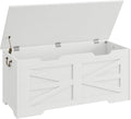 GarveeHome 39.4" Storage Chest, Toy Chest With Lids, Entryway Storage Bench with Safety Hinge, Wooden Storage Trunk, Supports 350 Lb, for Living Room, Bedroom,White
