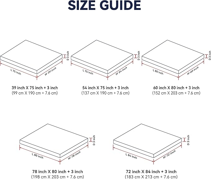 3 Inch White Goose Feather Mattress Topper,California King Size Feather Bed Topper,Mattress Cover with Straps,Ultra Soft Pillowtop,100% Organic Cotton Fabric(72”x84”)