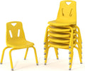 Berries Jonti-Craft 8126JC6007 Stacking Chairs with Powder-Coated Legs, 16" Height, Yellow, Pack of 6