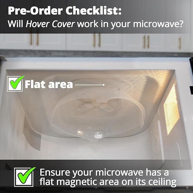 Magnetic Splatter Cover, 12-Inch Clear BPA-Free Food Lid, Vented Plate Guard with Steam Vents, Anti-Splash Microwave Lid, Dishwasher Safe, Space-Saving Magnetic Storage - Ivory