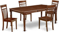 East West Furniture DOCA5-MAH-W 5 Piece Dining Room Table Set Includes a Rectangle Wooden Table with Butterfly Leaf and 4 Kitchen Dining Chairs, 42x78 Inch, Mahogany