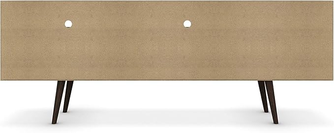 Manhattan Comfort Liberty Mid Century Modern TV Stand for Televisions up to 65 Inches, Bedroom and Living Room Entertainment Center with Storage, Shelves, and Cabinet, 71" Wide, Rustic Brown/White