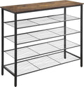 5-Tier Shoe Rack Organizer, Metal Mesh Shoe Storage Shelf, for Entryway, Hallway, Closet, Dorm Room, Industrial, Rustic Brown
