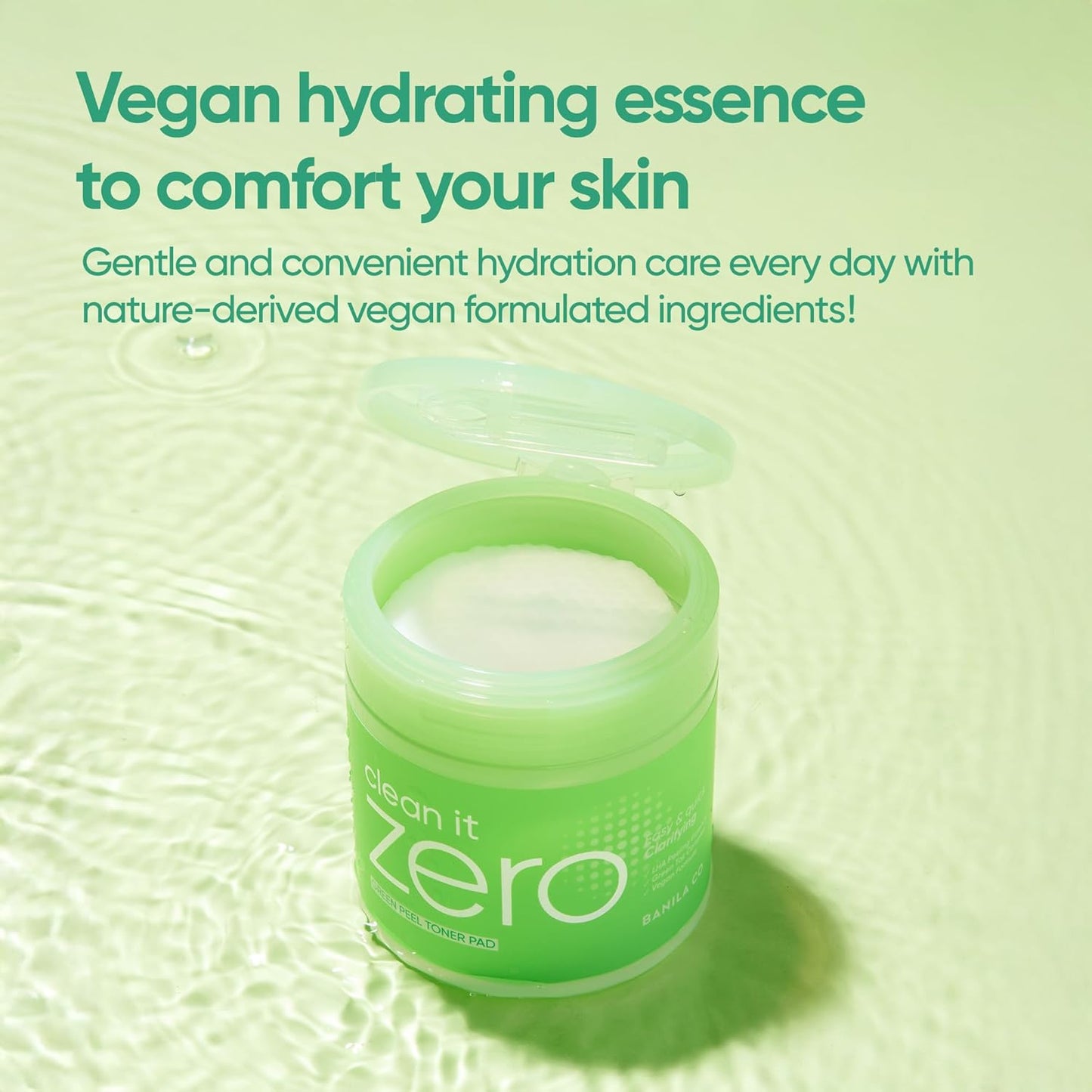 BANILA CO Clean it Zero Green Peel Toner Pad | Vegan Korean Dual Textured for Gentle Exfoliating | Green Complex and LHA to Even Skin Texture and Remove Sebum | Hypoallergenic, Alcohol-Free (70ea)