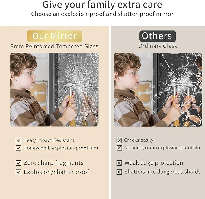 Koonmi Black Wall Mirror for Bathroom, 30x48 Inch Matte Deep Framed Rounded Rectangle Vanity Mirror for Farmhouse Living Room, Tempered Glass, Anti-Rust, Vertically or Horizontally