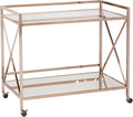 SEI Furniture Maxton Metallic Open Shelf Bar Cart, Gold