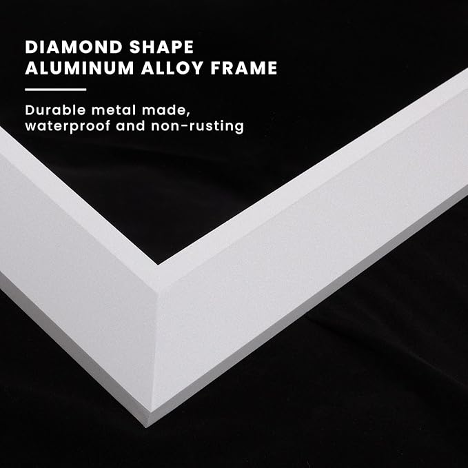 Amorho Bathroom Mirror, 40x30 Inch White Thick Metal Framed Wall Mirrors for Over Sink, Bedroom, Living Room, Entryway, Rectangle Wall-Mounted Mirrors(Horizontal/Vertical).