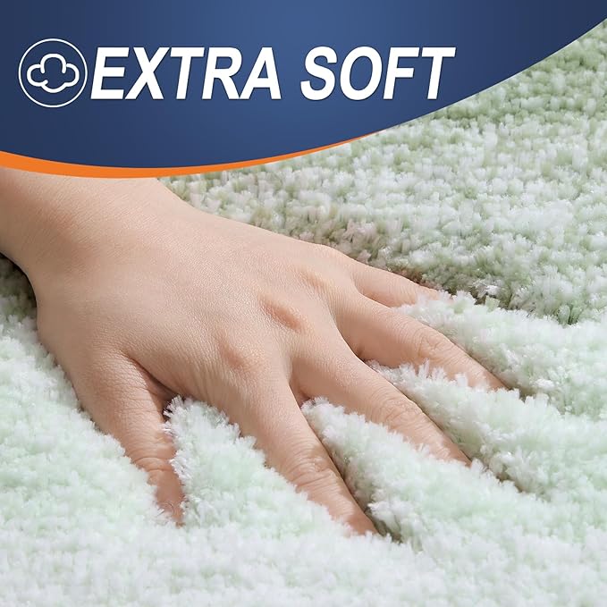 OLANLY Bathroom Rugs Mat 30x20, Extra Soft Absorbent Microfiber Bath Rugs, Rubber Backing, Quick Dry, Machine Washable Bath Mats for Bathroom Floor, Tub and Shower, Home Decor Accessories, Sage Green