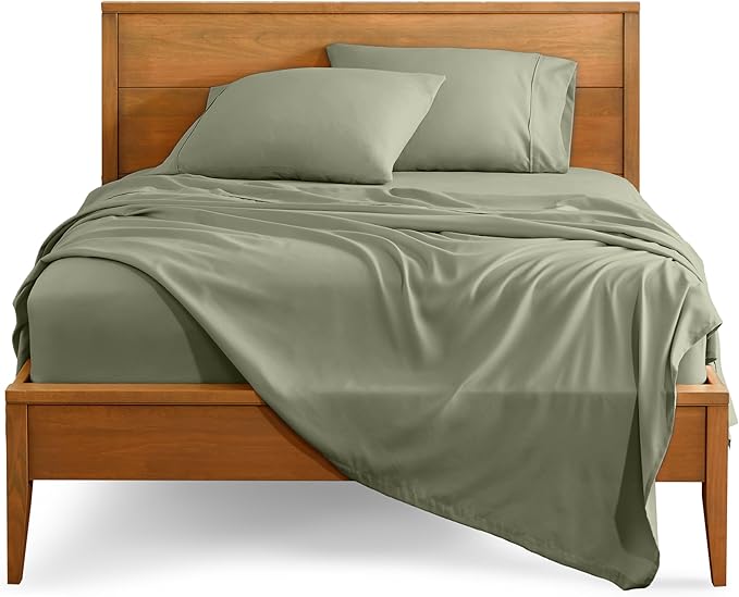 Bare Home Twin XL Sheet Set - 1800 Ultra-Soft Microfiber Twin Extra Long Bed Sheets - Double Brushed - Deep Pockets - Easy Fit - Extra Soft - 3 Piece Set - Bed Sheets & Pillowcases (Twin XL, Sage)