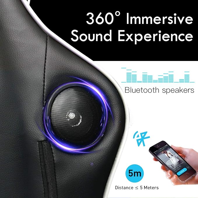 GTRACING Gaming Chair with Footrest Speakers Video Game Chair Bluetooth Music Heavy Duty Ergonomic Computer Office Desk Chair