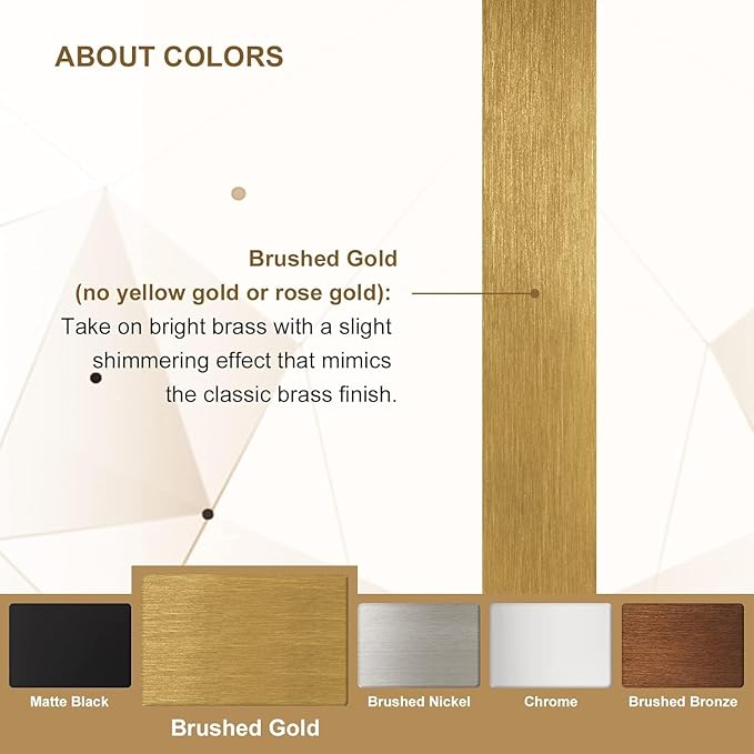 ANDY STAR 30x48 Inch Brushed Gold Mirror, Unique Rectangle Mirror for Bathroom, Large Scalloped Bathroom Mirror with Rust-Proof Stainless Steel 1" Frame, Hangs Vertically or Horizontally