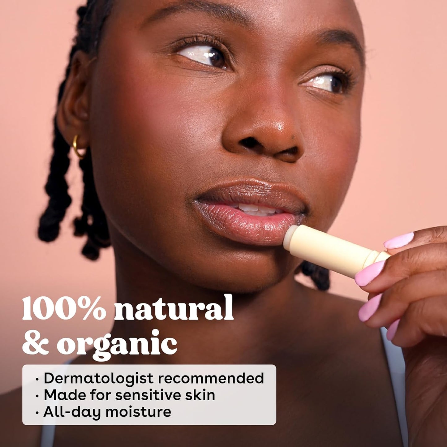 eos 100% Natural & Organic Lip Balm- Strawberry Sorbet, All-Day Moisture, Dermatologist Recommended for Sensitive Skin, Lip Care Products, 0.25 oz