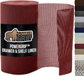 GORILLA GRIP powerGRIP Drawer Shelf and Cabinet Liner, Thick Strong Hold, Non-Adhesive Liners Protect Kitchen Cabinets and Cupboard, Bathroom Drawers, Easy Install, Breathable Mat, 12" x10', Red