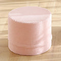 LITA Round Stuffed Pouf Ottoman, Velvet Poufs with High-Density Foam Filling and Washable Cover, Furry and Fluffy Bean Bag Foot Stools Ottoman for Living Room, Bedroom, Office, Pink