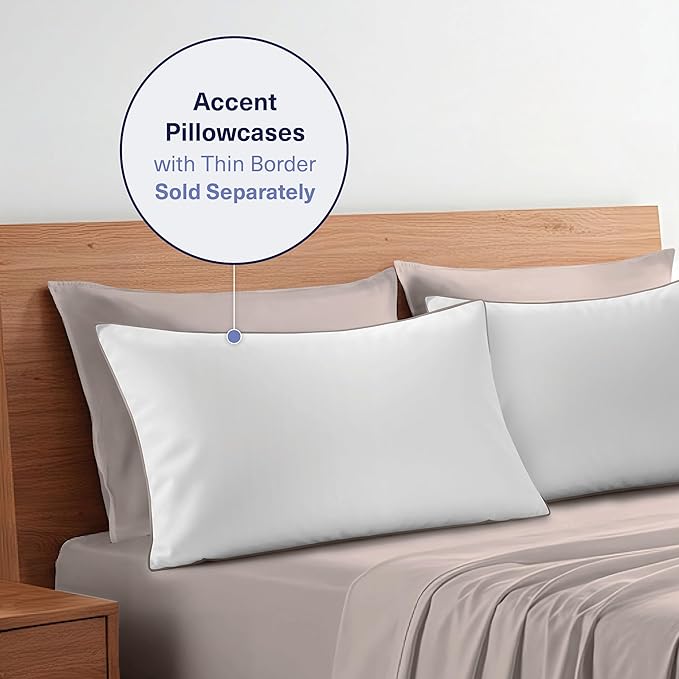 Kickoff Viscose Bamboo Sheets Twin XL Size 3-pc 100% Organic Bamboo Viscose Bed Cooling Sheets Twin XL Size Set Cool Bedding for hot Sleepers Sheet, Flat, Fitted, Pillowcase (Grey Mist, TXL)