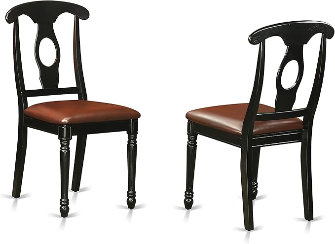 East West Furniture QUKE5-BCH-LC 5 Piece Dinette Set for 4 Includes a Rectangle Dining Room Table with Butterfly Leaf and 4 Faux Leather Kitchen Dining Chairs, 40x78 Inch, Black & Cherry