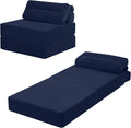 MeMoreCool Instant Guest-Ready Comfort — Convertible Folding Sofa Bed Chair with Pillow for Small Spaces & dorms, Removable Machine-Washable Cover, no Assembly, Space-Saving Floor futon, Navy