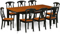 East West Furniture QUKE9-BCH-W 9 Piece Dining Room Furniture Set Includes a Rectangle Kitchen Table with Butterfly Leaf and 8 Dining Chairs, 40x78 Inch, Black & Cherry