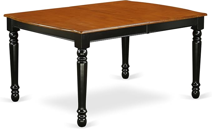 East West Furniture DOAV9-BCH-LC 9 Piece Dining Room Table Set Includes a Rectangle Wooden Table with Butterfly Leaf and 8 Faux Leather Kitchen Dining Chairs, 42x78 Inch, Black & Cherry