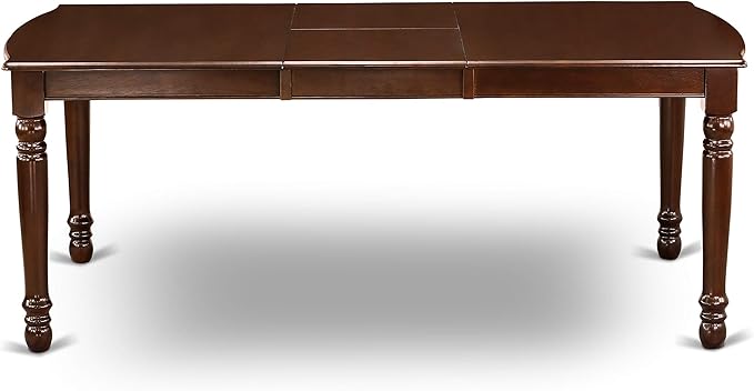 East West Furniture DOCL5-MAH-C 5 Piece Modern Dining Table Set Includes a Rectangle Wooden Table with Butterfly Leaf and 4 Linen Fabric Dining Room Chairs, 42x78 Inch, Mahogany