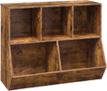 HOOBRO Kids Bookshelf, Bookcase Footboard, Toy Storage Cubby, 35.4" L Children's Toy Shelf, Toy Storage Cabinet, Fit for Children's Room, Playroom, Hallway, Kindergarten, Rustic Brown BF32CW01