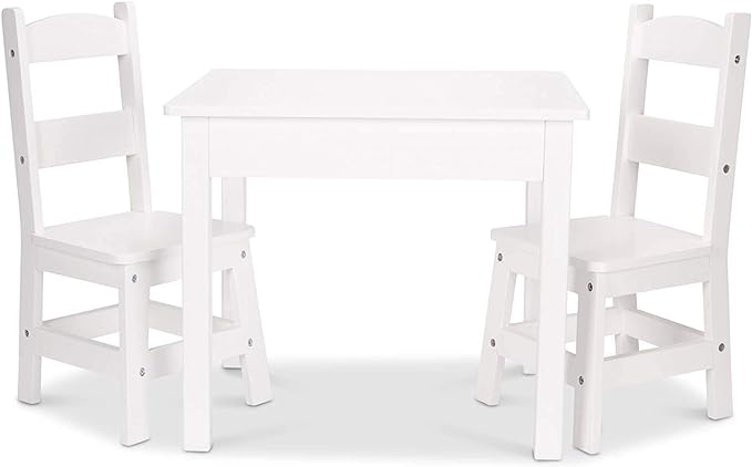 Melissa & Doug Wooden Kids Table & Chairs Set, Montessori, Homeschool Classroom Must Haves, Bedroom Furniture for Boys & Girls 3+