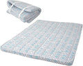 EMOOR Japanese Padded Futon Mattress Machi Queen Triangle-Gray (Shinsengumi Makoto), Gusset Foldable Storable Elastic Bands Floor Sleeping Guest Bed Tatami Mat