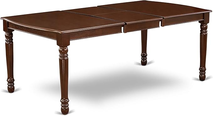 East West Furniture DOIP5-MAH-C 5 Piece Dining Table Set for 4 Includes a Rectangle Kitchen Table with Butterfly Leaf and 4 Linen Fabric Dining Room Chairs, 42x78 Inch, Mahogany