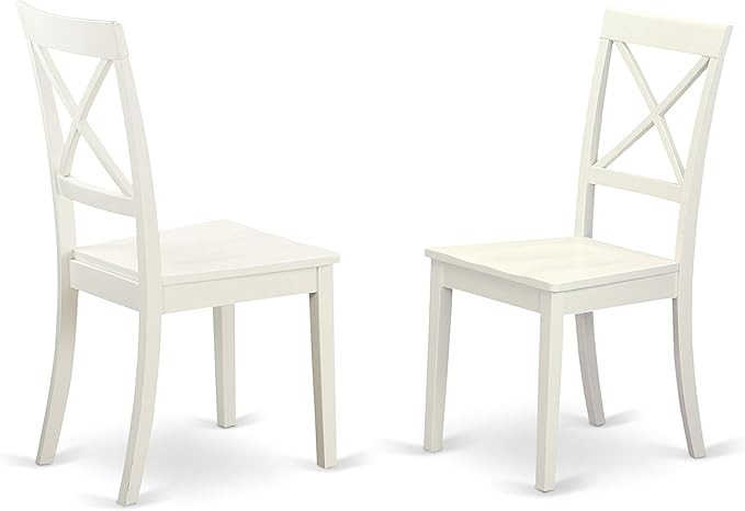 East West Furniture NDBO3-LWH-W 3 Piece Dinette Set for Small Spaces Contains a Rectangle Dining Table with Dropleaf and 2 Kitchen Dining Chairs, 30x48 Inch, Linen White