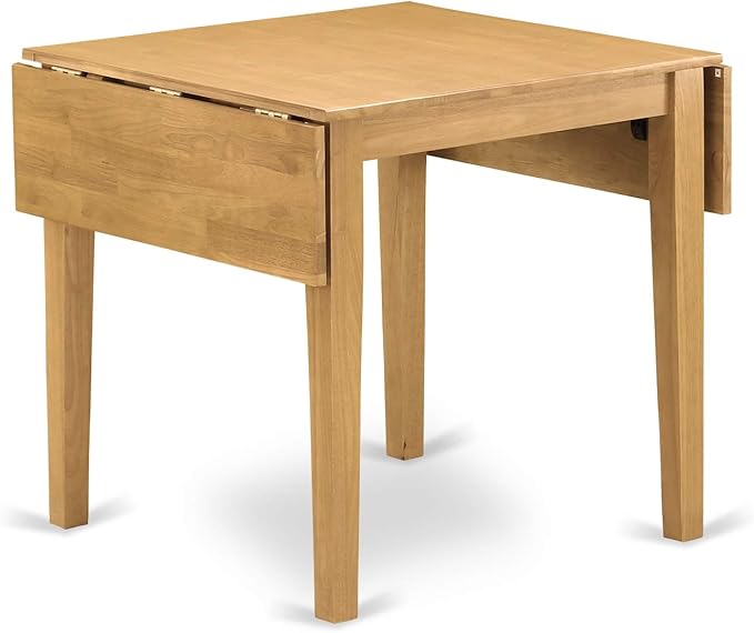 East West Furniture NDEN5-OAK-07 5 Piece Dining Room Furniture Set Includes a Rectangle Dining Table with Dropleaf and 4 Limelight Linen Fabric Upholstered Chairs, 30x48 Inch, Oak