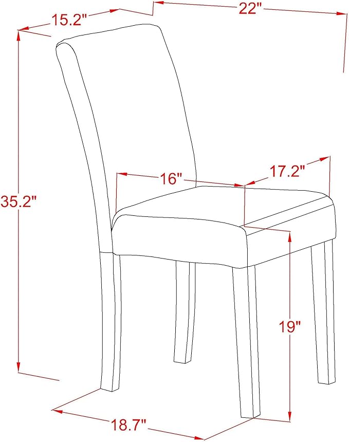X02DA-208-12 - 5-Pc Kitchen Table Set includes an Extendable Rectangle Kitchen Table, 2 Polyester Fabric Dining Chairs and 2 Modern Benches, 39x120 Inch, Antique Walnut