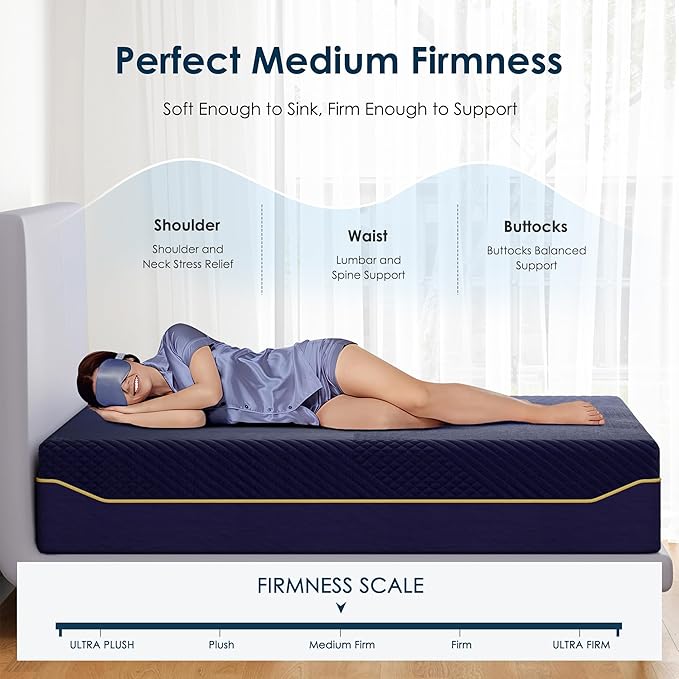 SDHYL Queen Mattress, 12 Inch Gel Infused Memory Foam Mattress for Good Sleep, Bed in a Box Mid Firm CertiPUR-US Certified & Fiberglass Free, Washable Cover, 80"*60"