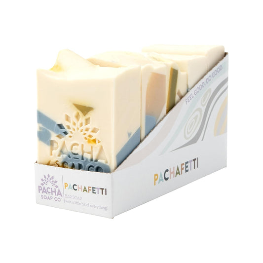 Pacha Soap Co. Bar Soap - Premium, Handcrafted, Hydrating, Natural Face Wash, Hand Cleanser, Body Wash, Soothing Essential Oils (Pachafetti, 5-Pack, 4 oz ea)